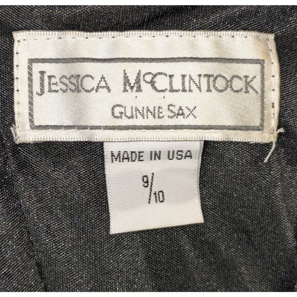 VTG Gunne Sax Jessica McClintock 9/10 Full Length Maxi Black Formal Gown Dress - Picture 3 of 12